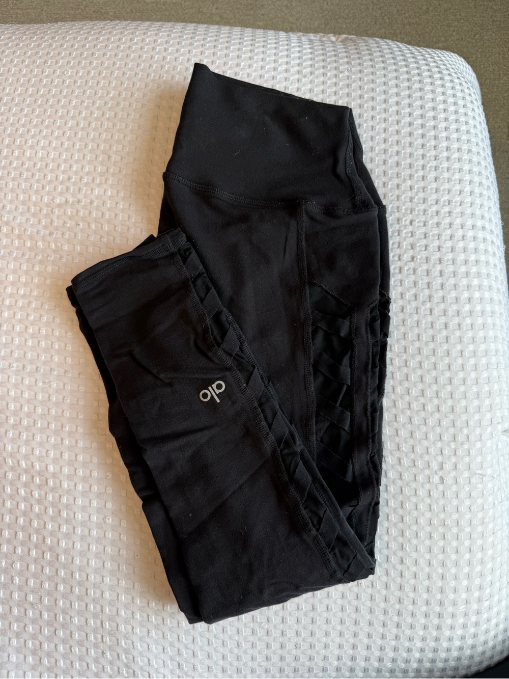 Alo Black Lattice Side Leggings